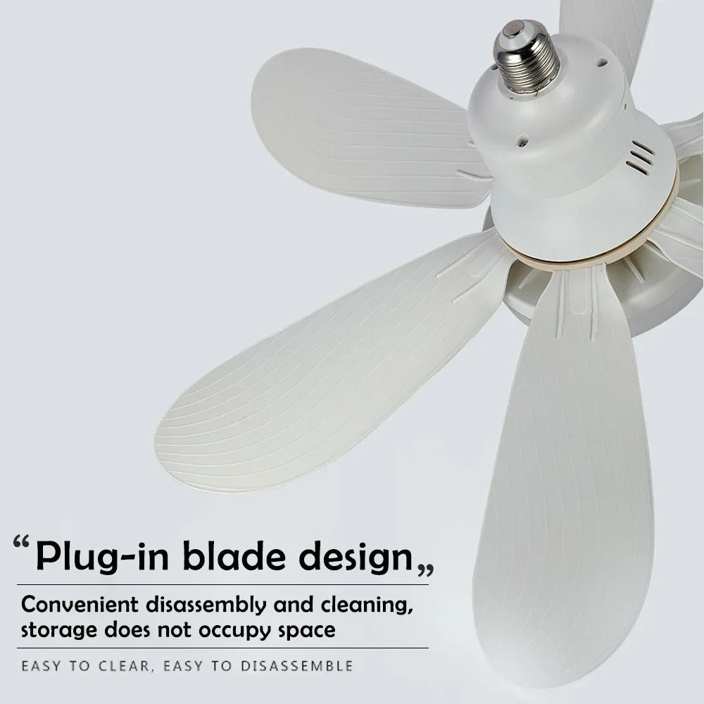E27 Ceiling Fan Light with Remote Control and Adjustable LED Modes