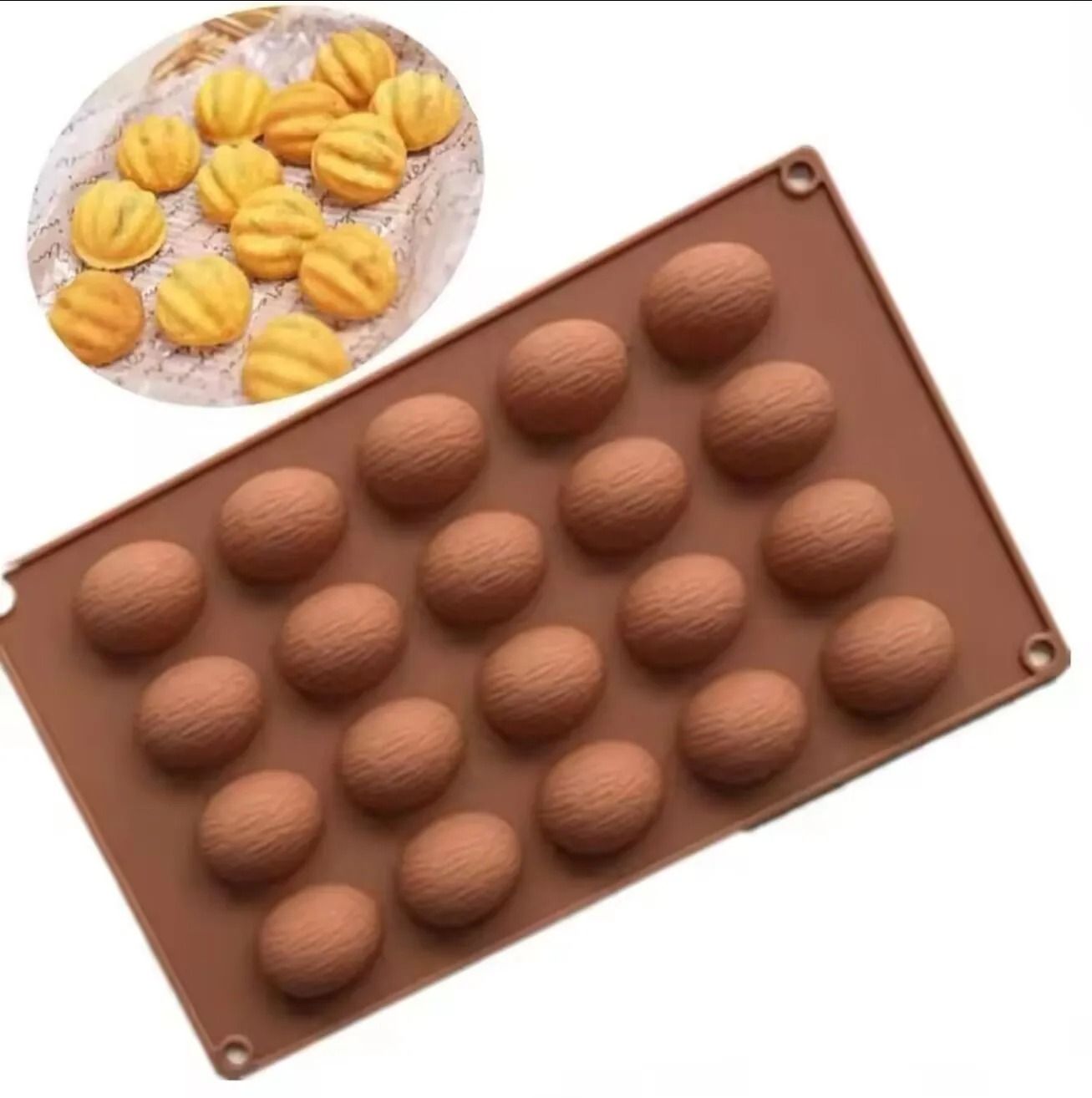 20 Holes Walnuts Nuts Shape Silicone Chocolate Moulds