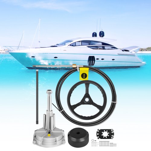 Boat Steering Cable 10 Feet, Rotary Marine Steering System with 3/4