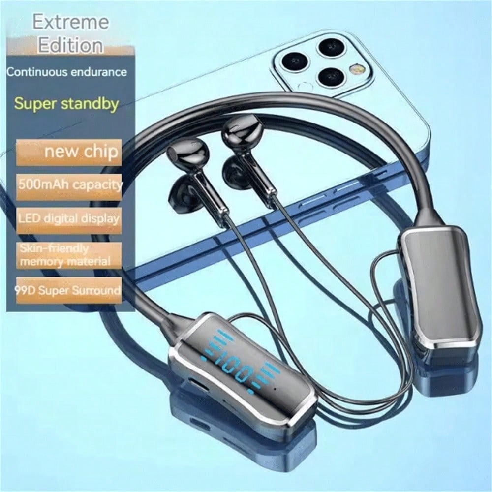 Magnetic Neckband Bluetooth Headphones for Sport Calls