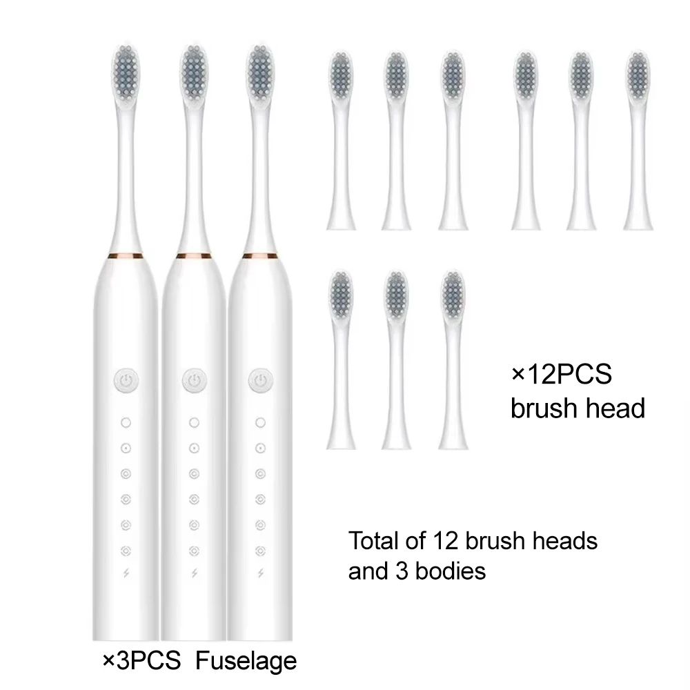 Ultrasonic Electric Toothbrush with 6 Cleaning Modes, USB Rechargeable & Waterproof