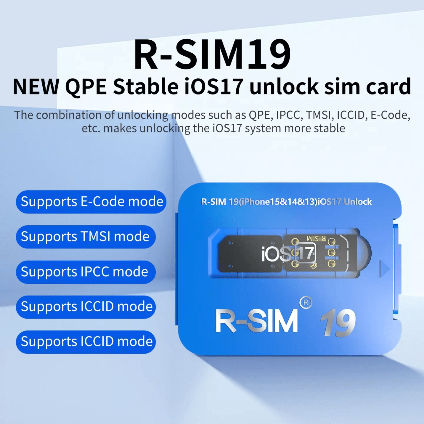 R-SIM19 NEW QPE Stable Unlock SIM Card for iPhone 15/14/13/12 – Compatible with iOS17, 5G LTE Support