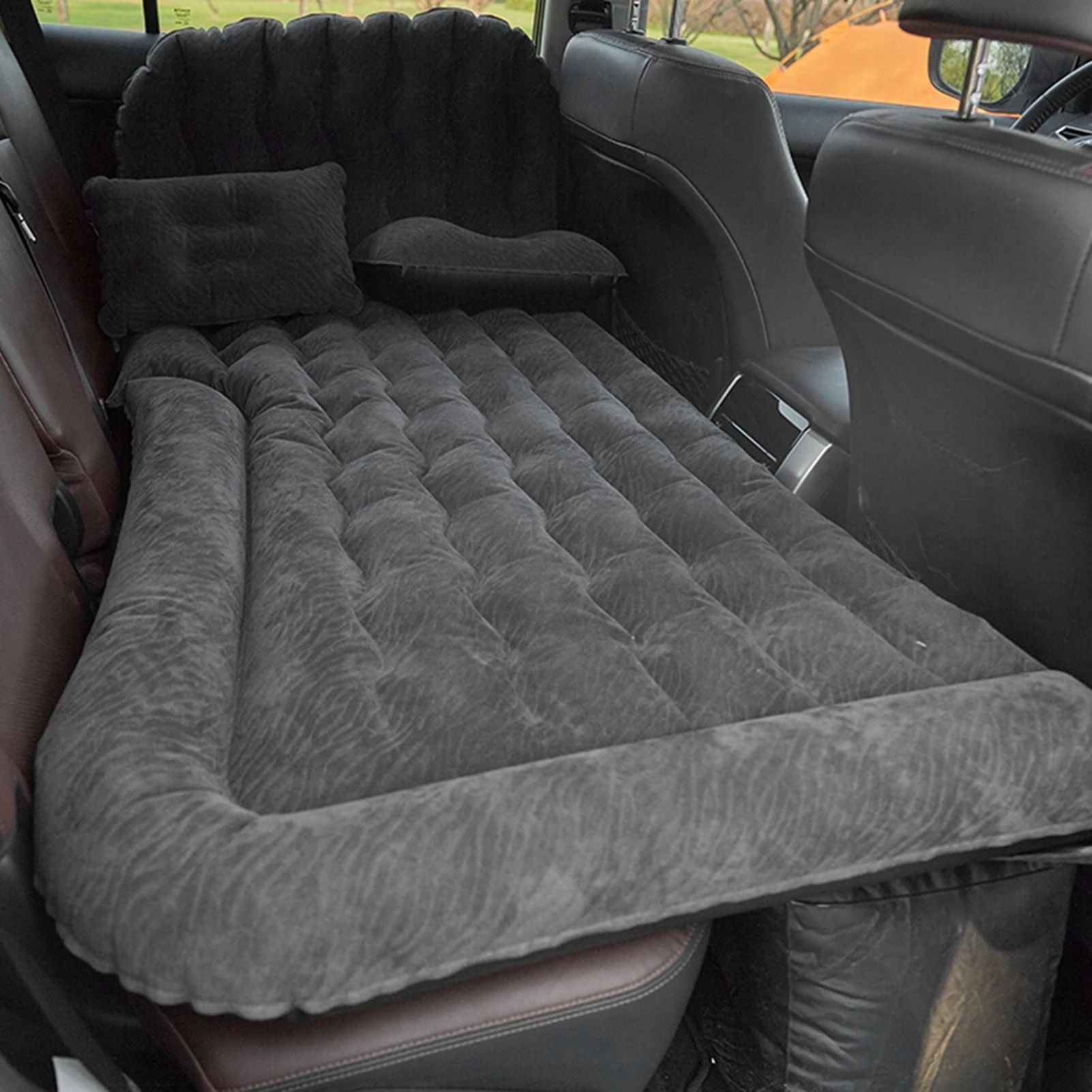 Car Travel Bed Inflatable Mattress with Pump and Headrests