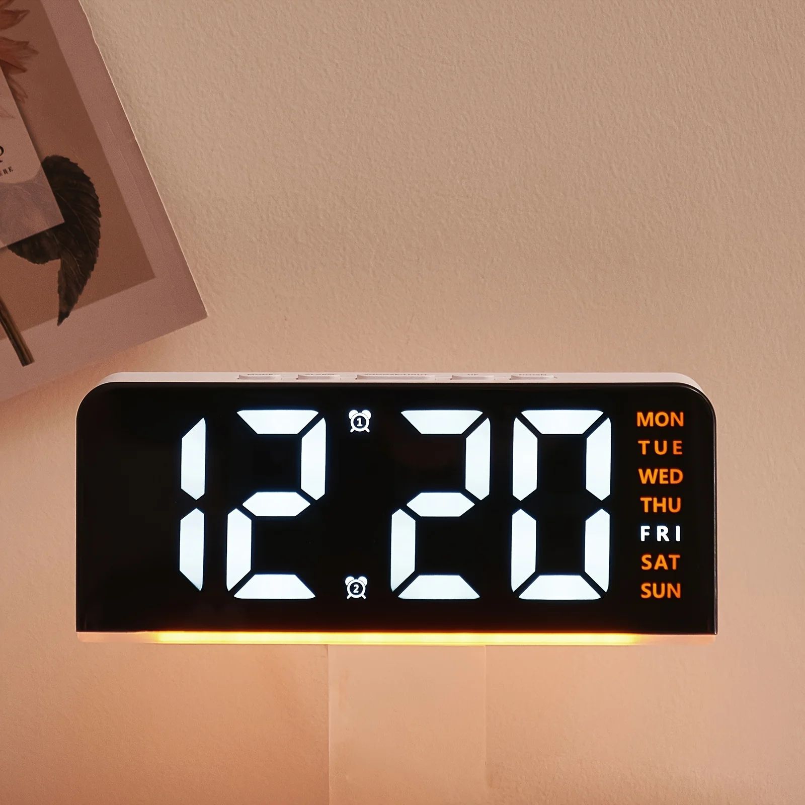 Digital LED Alarm Clock – Modern Desktop Clock with Temperature Display, Snooze & Night Light