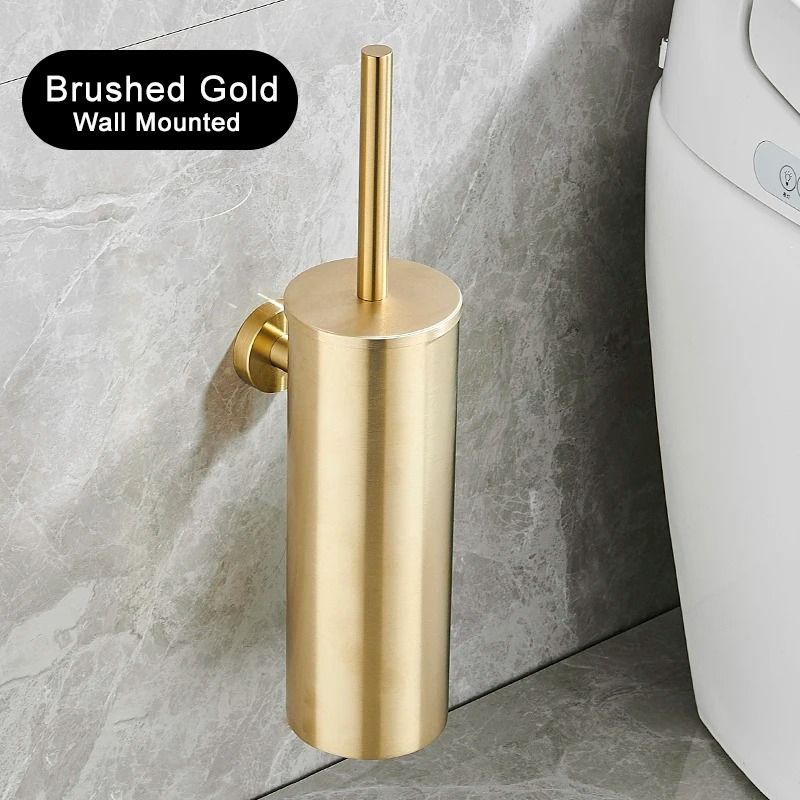 Stainless Steel Wall-Mounted Toilet Brush Set