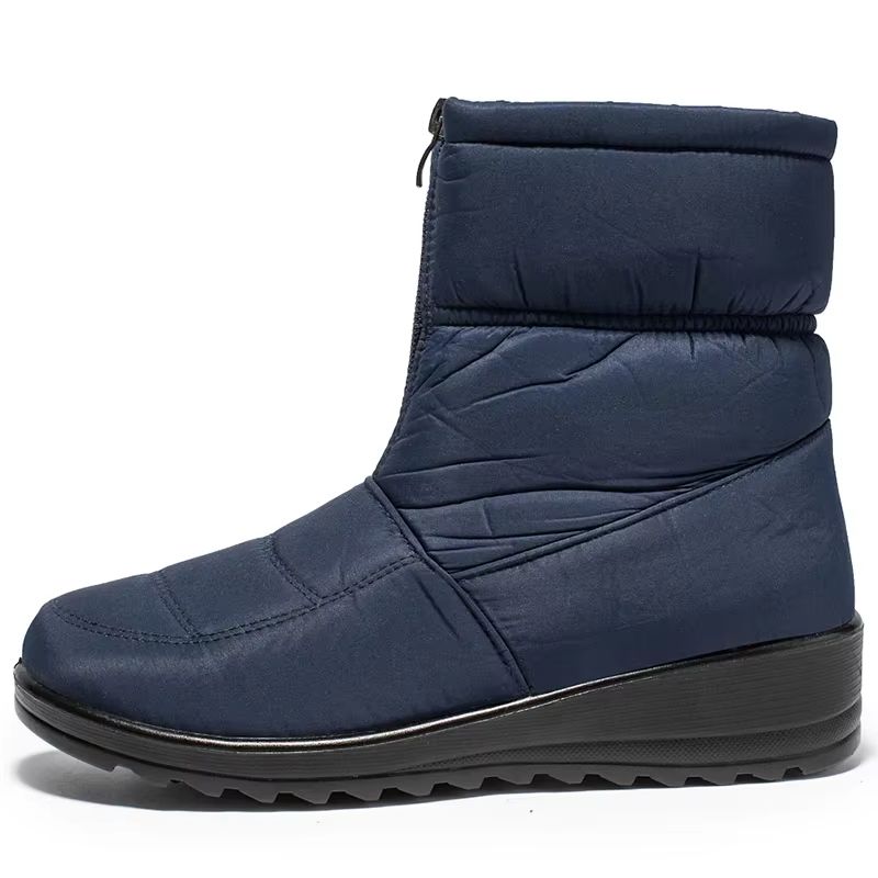 Women's Waterproof Winter Snow Boots – Warm Plush Ankle Booties with Front Zipper & Non-Slip Sole