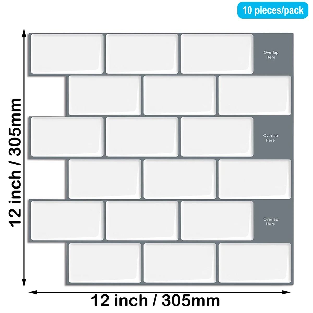 3D Peel and Stick Tiles Waterproof Kitchen Wall Sticker Set