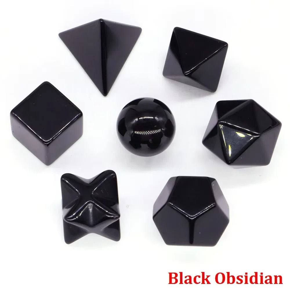 Platonic Solid Crystal Set Sacred Geometry Chakra Healing Reiki Stones