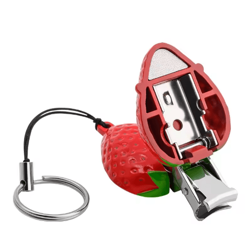 Strawberry Fruit Folding Nail Clippers Portable High End Manicure Tool with Key Fob