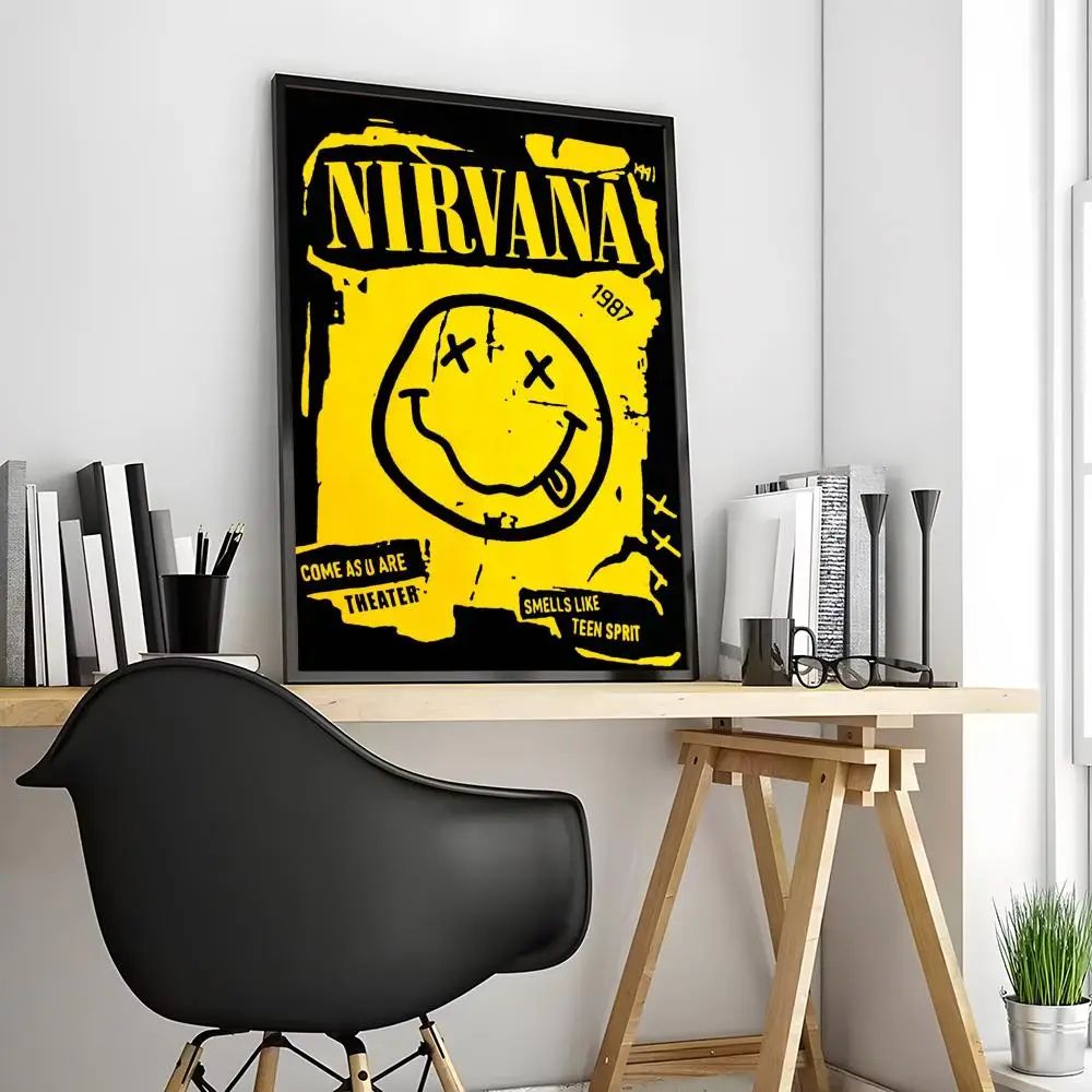 Nirvana Rock Band Calligraphy Canvas Poster