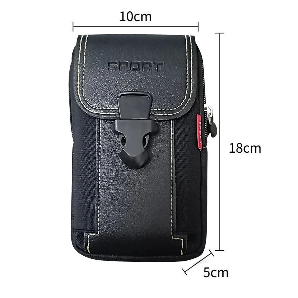 PU Leather Mens Belt Bag Travel Waist Pack with Phone Pouch