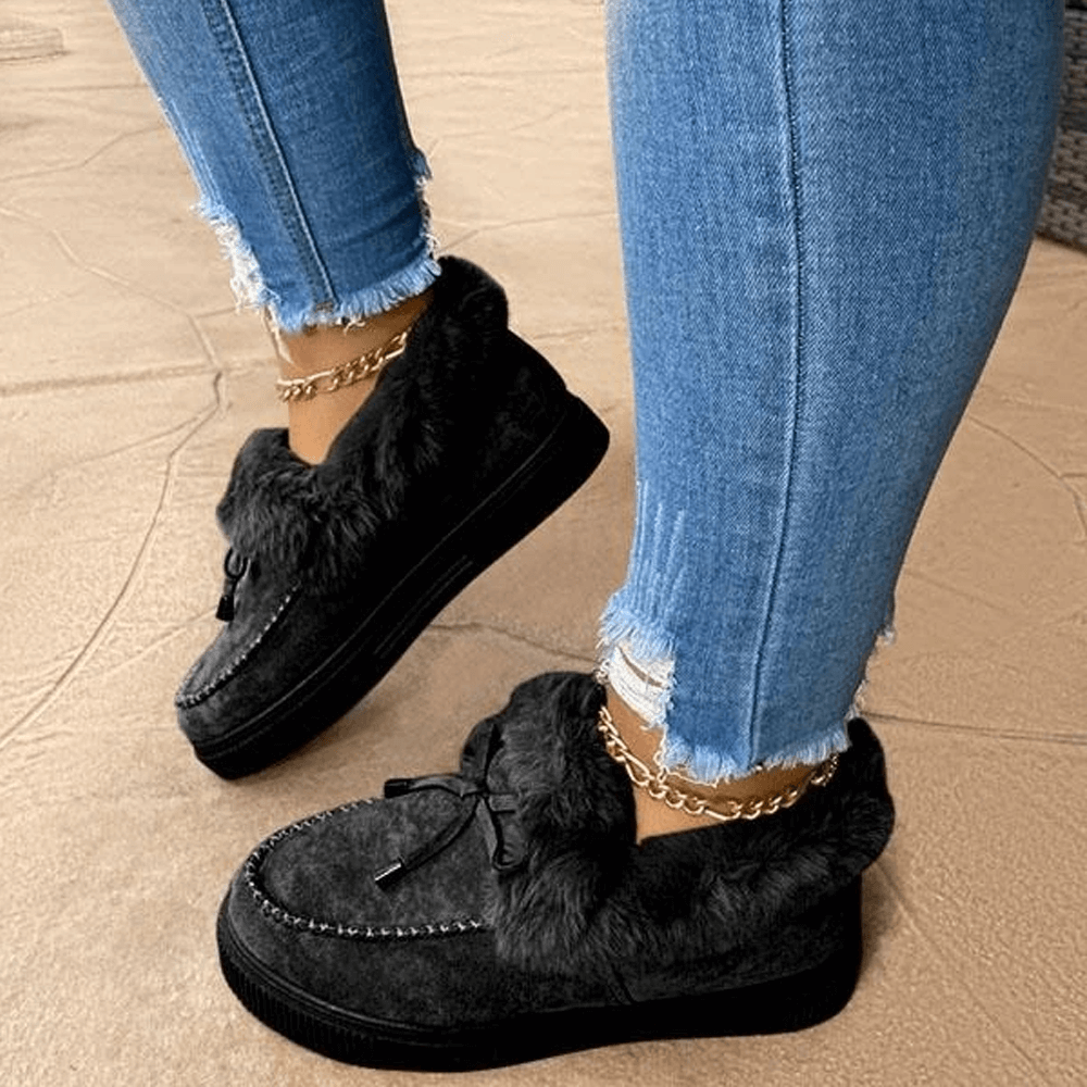 Warm Fleece Shoes for Women, Non-Slip Supportive Indoor Outdoor Winter