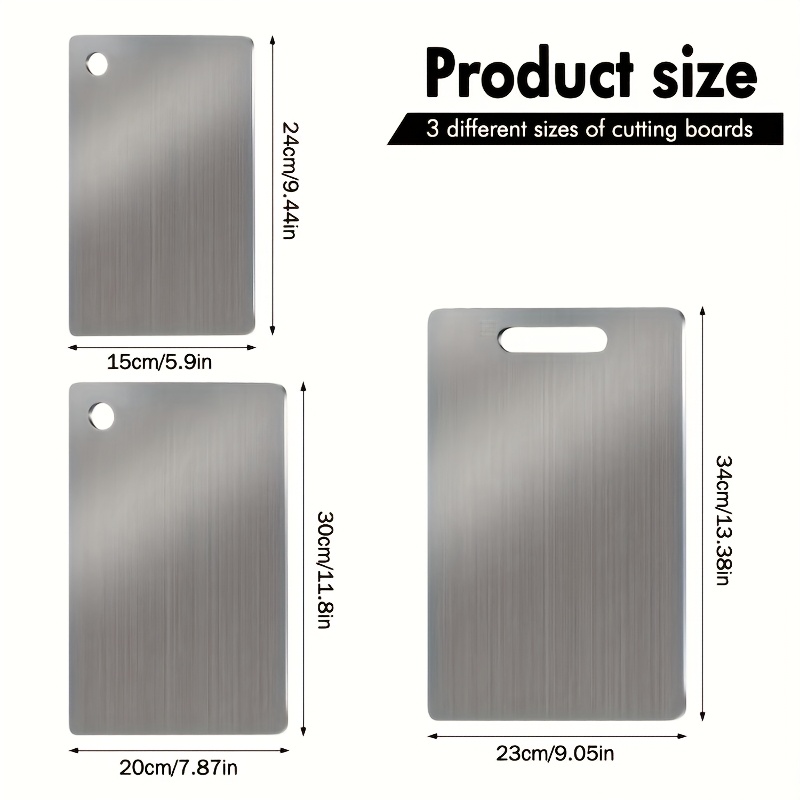 Stainless Steel Cutting Boards Set Non-Slip, BPA Free, Rustproof with Juice Groove