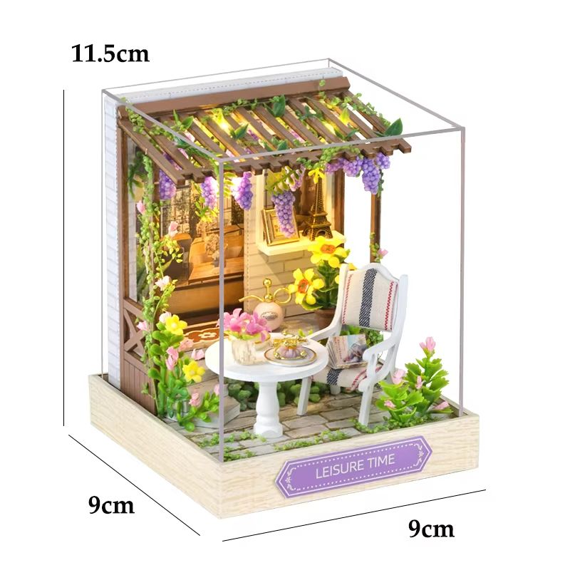 CozyDream DIY Miniature Dollhouse Kit with Furniture & Lights – 3D Wooden Puzzle Home