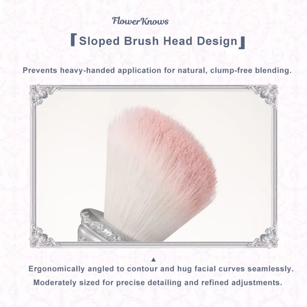 Flower Knows Shell's Jewel Angled Blush Brush Crystal Handle Contour & Highlight Makeup Brush Vegan Cruelty Free Beauty
