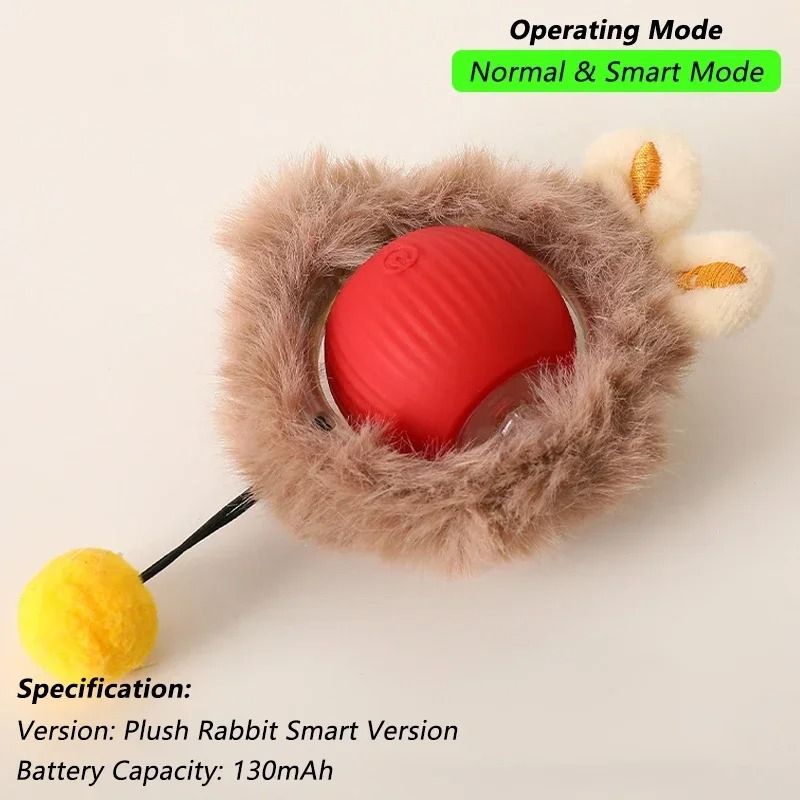 Smart Interactive Rolling Pet Ball with Tail