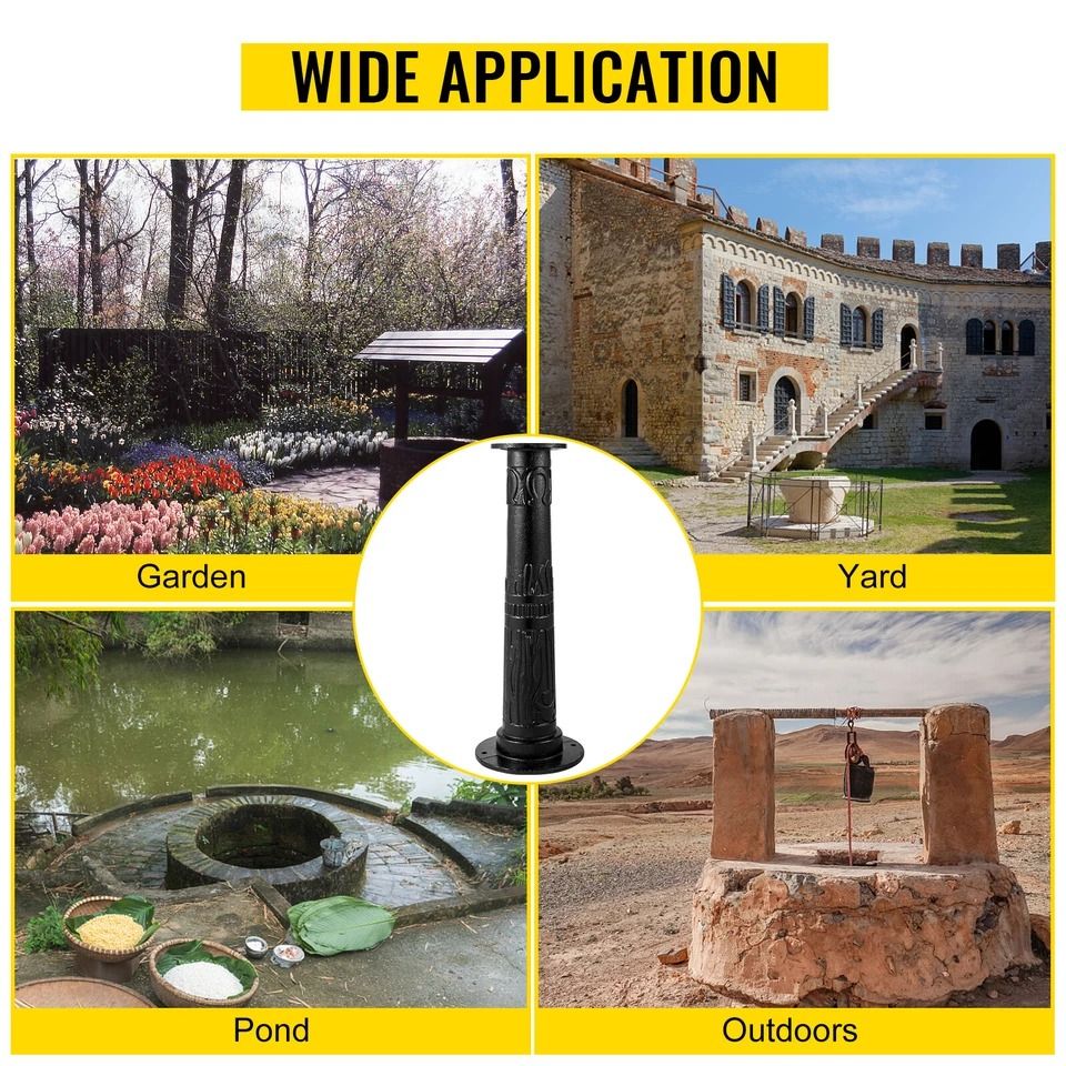 Cast Iron Garden Hand Water Pump Stand Black Well Fountain Booster