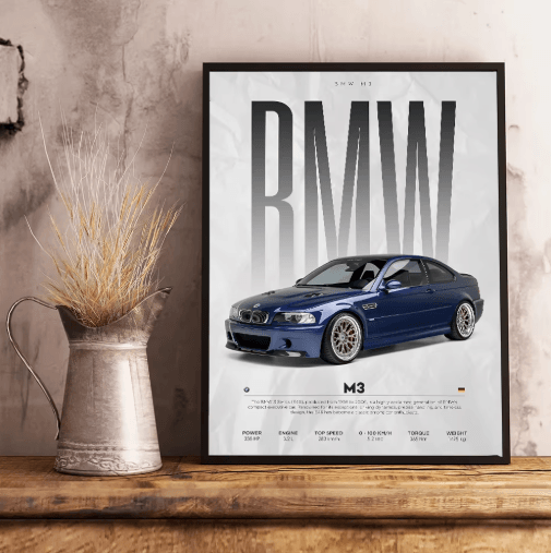 Luxury Supercar Wall Art – Black Car Poster Modern Automotive Canvas Decor