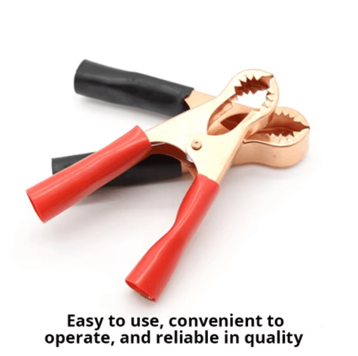 2-Piece 50A Crocodile Battery Clips – 75mm Copper Heavy-Duty Charging Clamps