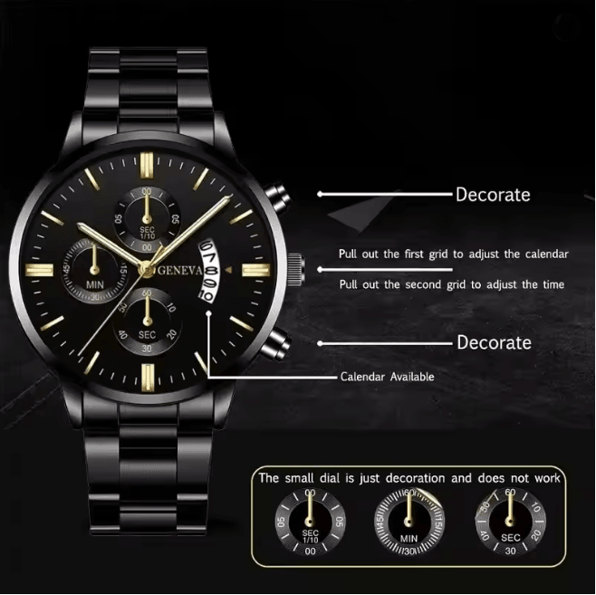 Stainless Steel Luxury Quartz Watch