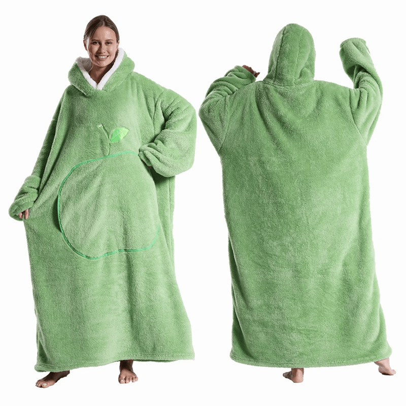 CozyWrap Extra Long Hooded Blanket with Sleeves – Ultra-Soft Winter Wearable Throw