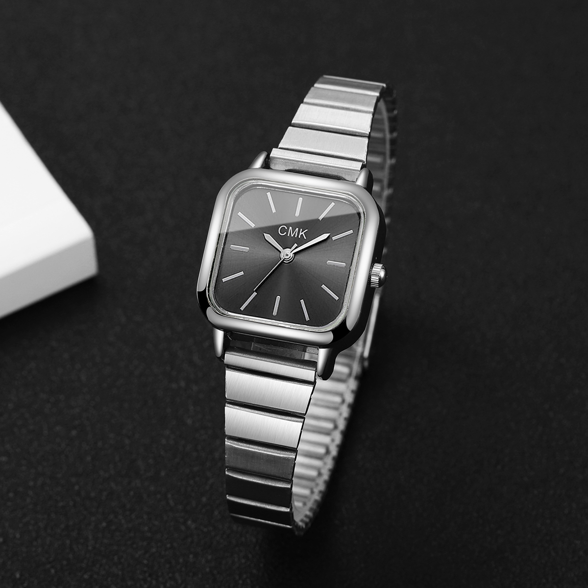Luxury Ultra thin Quartz Womens Wristwatch Fashion Square Design with Elegant Strap