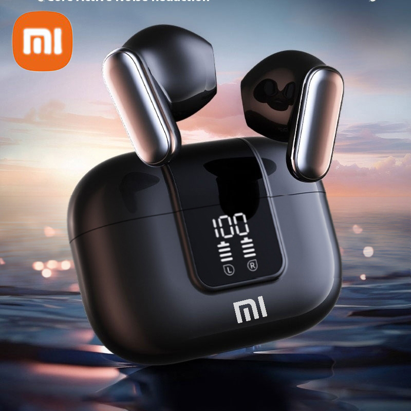 Wireless Headphones with Mic, Bluetooth Headset, LED Display Game Earbuds, Charging Noise Reduction Earphones