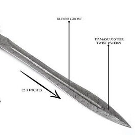 32 Inch Viking Sword, Battle Ready Sword, Handmade Damascus Steel With Sheat