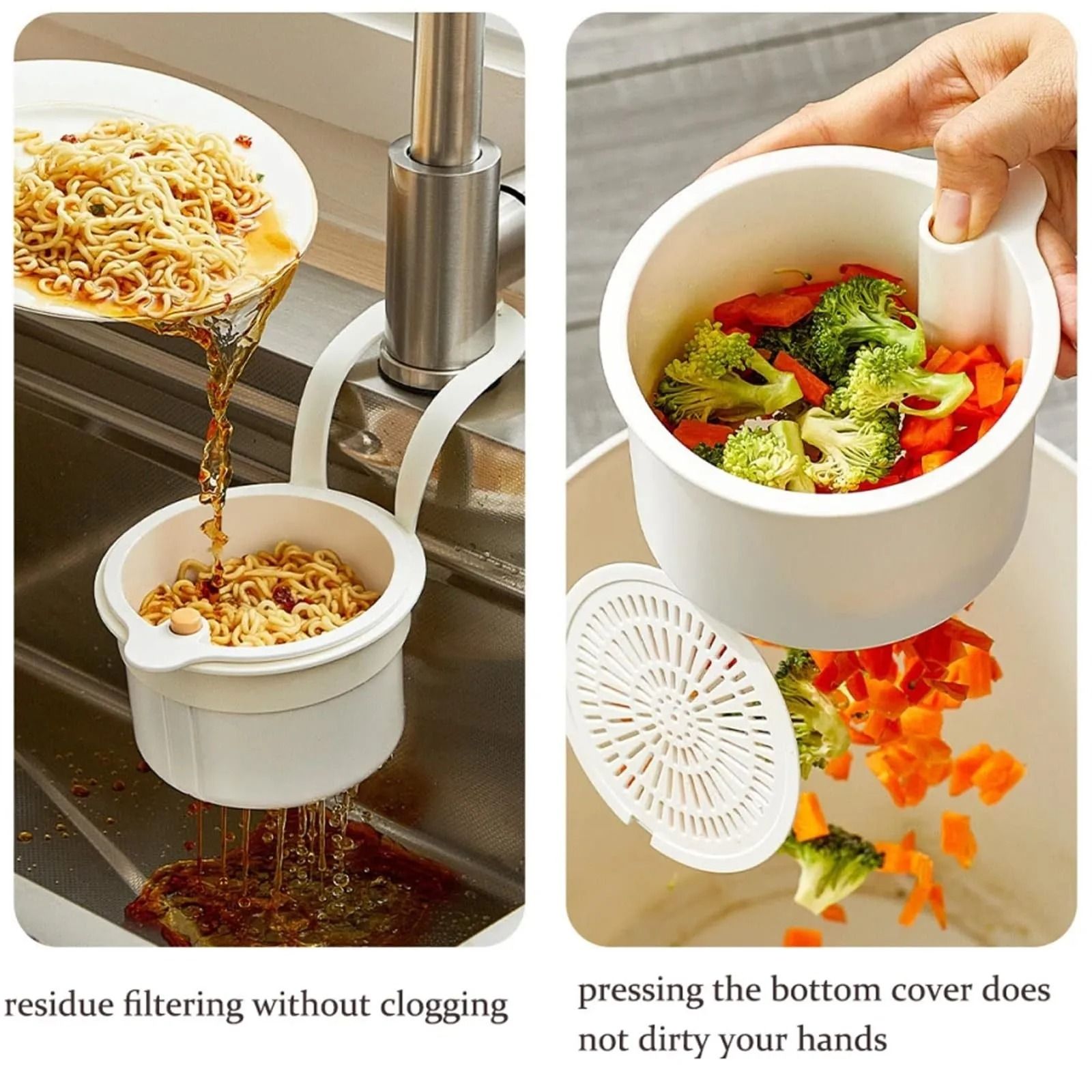 Self Cleaning Sink Strainer Basket With Automatic Dumping