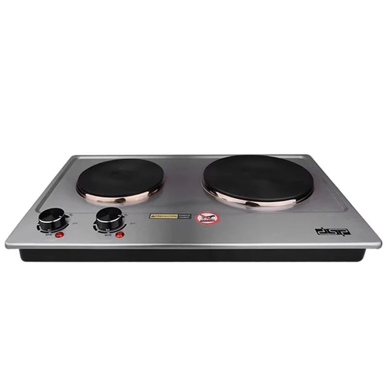 Double Burner Electric Cooktop with Adjustable Temperature and Easy Clean Surface