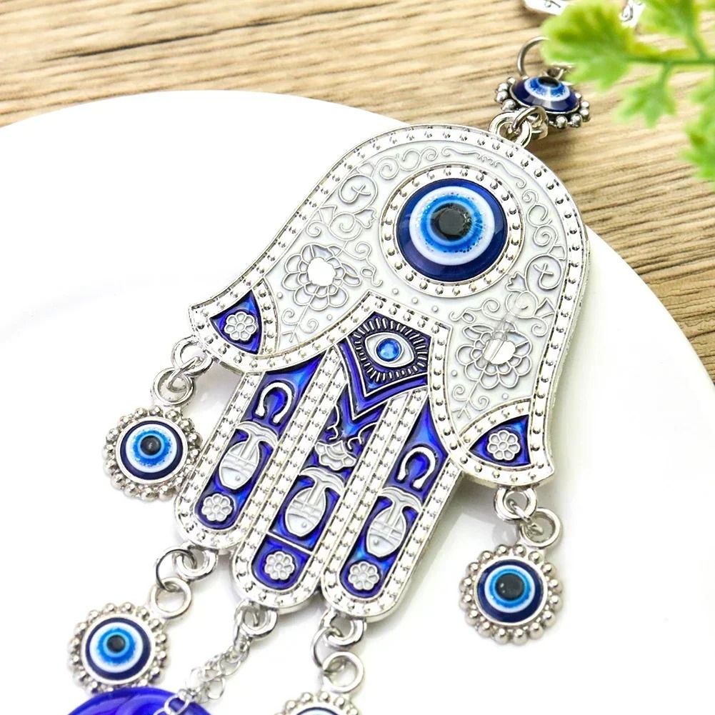 Evil Eye Wall Hanging Wind Chime Fatima Hand Ornament Geometric Meditation Decor