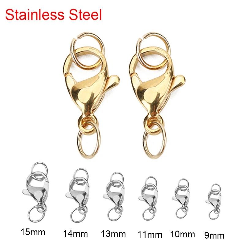 Stainless Steel Lobster Clasp and Jump Ring Set for Jewelry Making