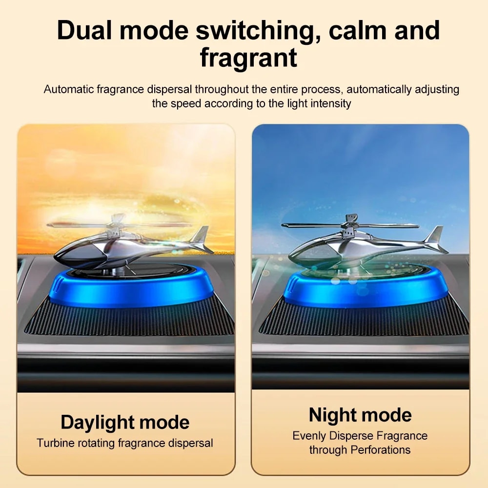 Solar Aromatherapy Car Air Freshener: Rotation Helicopter Design