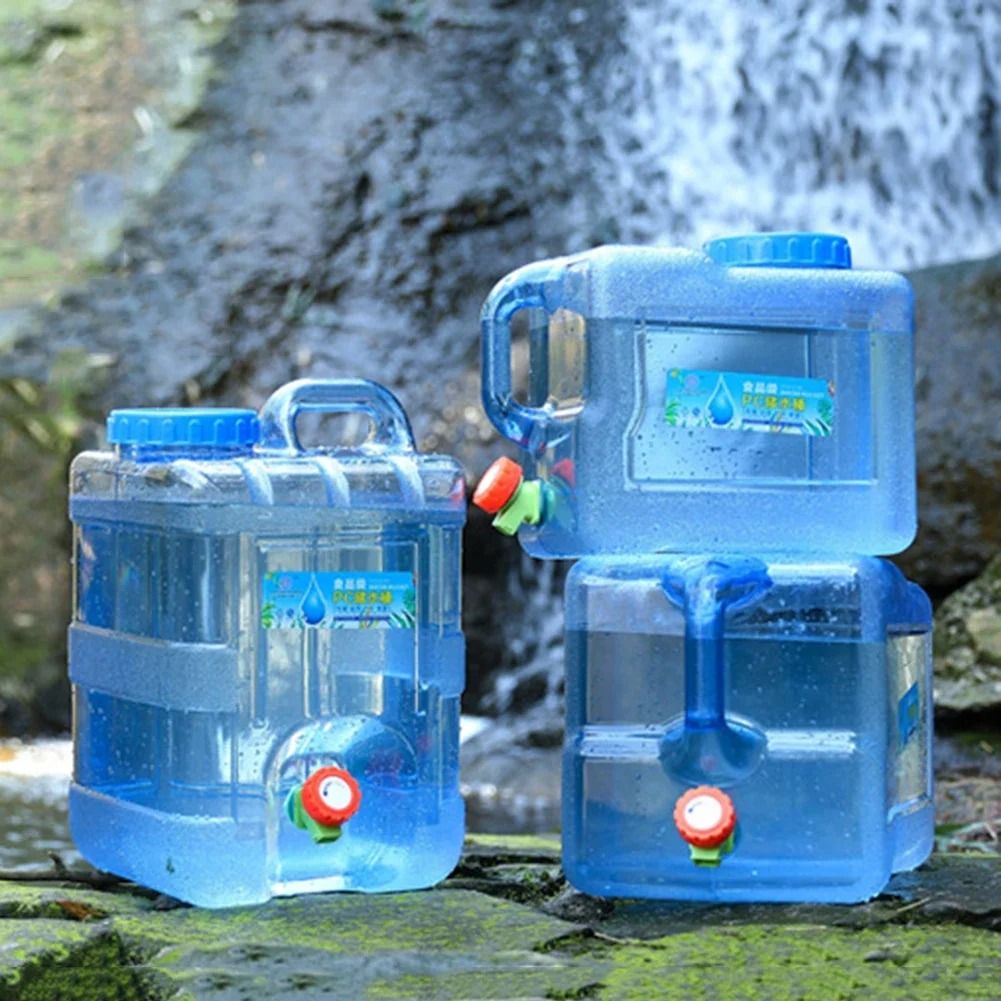 5 L to 22 L Portable Water Storage Bucket with Faucet for Camping and Outdoor Use