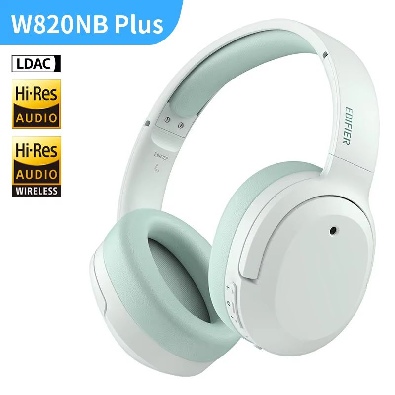 Edifier W820NB Plus Wireless Headphones – Over-Ear Bluetooth Headset with 43dB ANC, Hi-Res LDAC & 49H Playtime