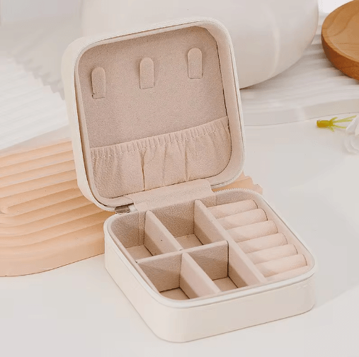 6 Piece Mini Jewelry Box Set in Pink Synthetic Leather for Travel and Daily Storage