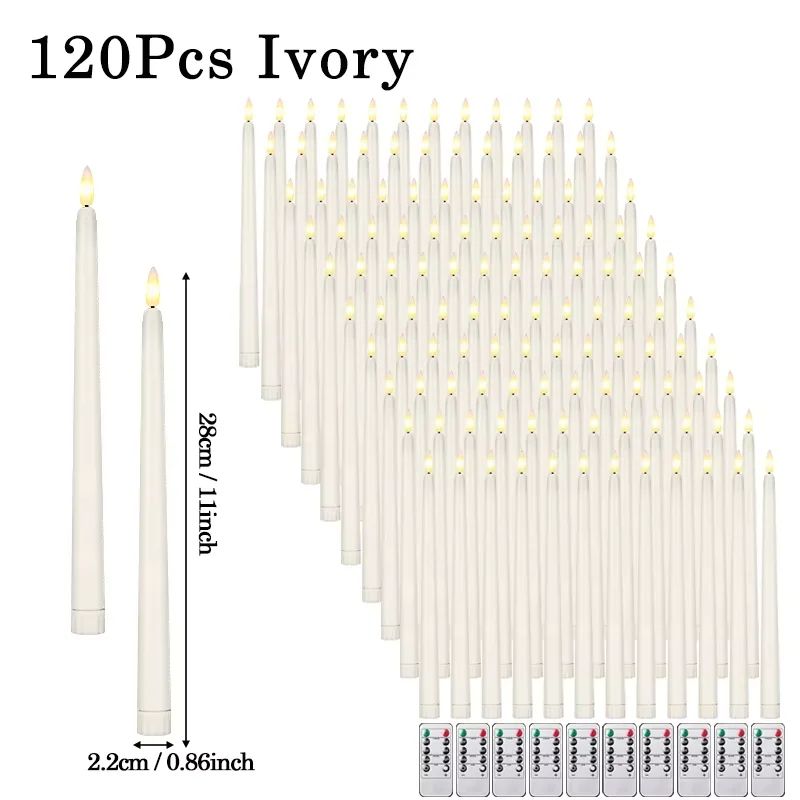 Flameless LED Taper Candles Set with Flickering Light