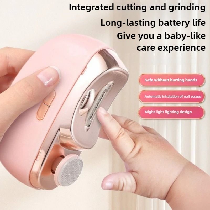 USB Rechargeable 2-in-1 Automatic Electric Nail Trimmer & Polisher – Anti-Pinch Safety Design for Children and Adults