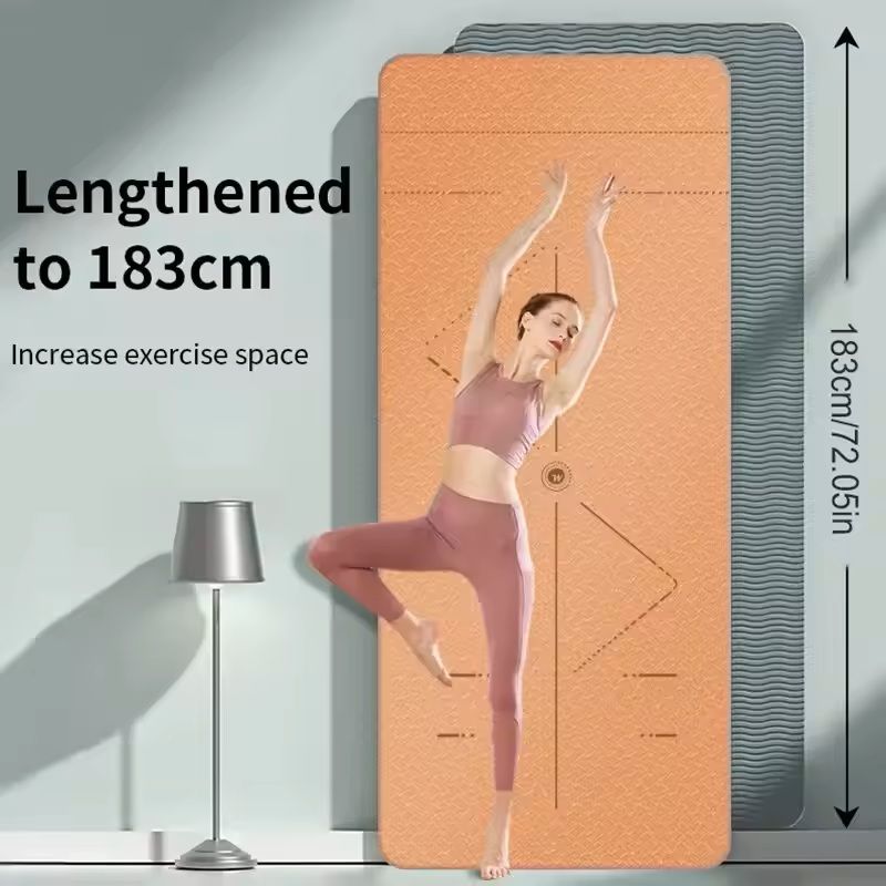 Eco Friendly Non Slip Yoga Mat with Carrying Strap for Home Fitness and Pilates