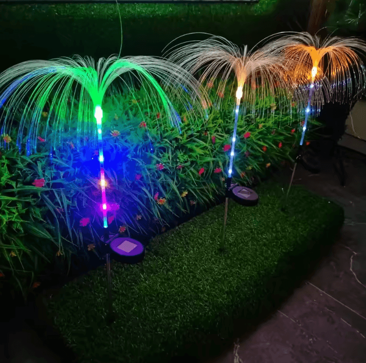 Outdoor Waterproof Yard Christmas Pathway Lawn Wedding Party Decoration Solar Power Flowers Lamp Solar Jellyfish Garden
