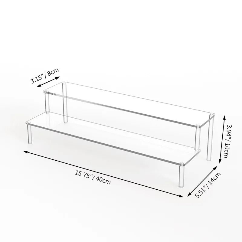 Multi Layer Acrylic Display Stand Transparent Trapezoid Shelf