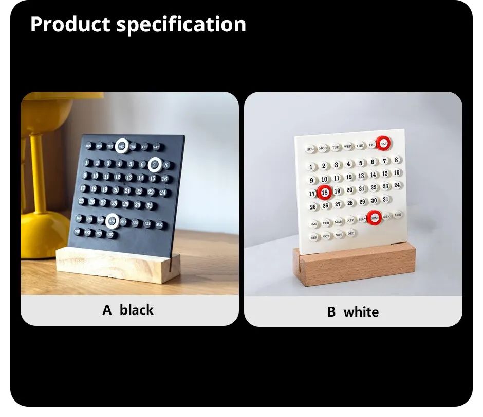 DIY Perpetual Desk Calendar Acrylic Blocks Wooden Base