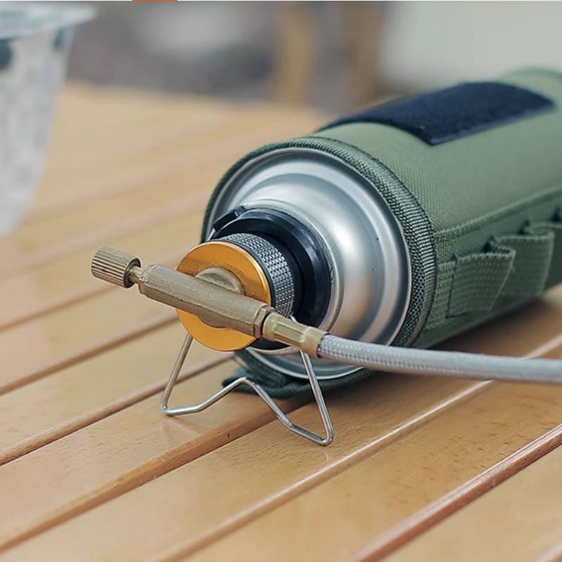 Portable Gas Tank Converter Adapter for Camping & Hiking Butane Tank with Bracket
