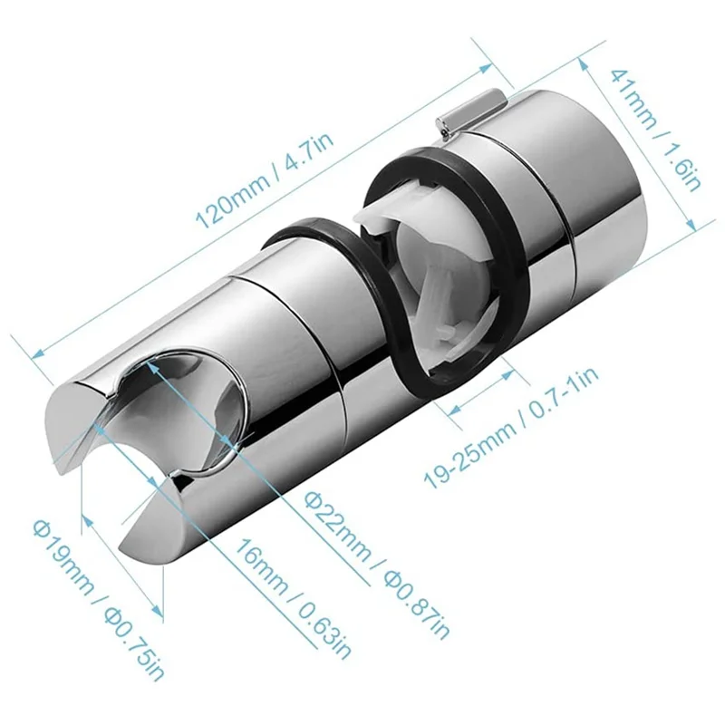 Adjustable Shower Head Holder with Degree Rotation Universal Shower Rail Slider Bracket