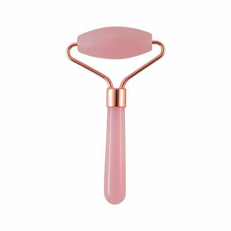 Pink Natural Resin Jade Roller Gua Sha Scraper Set, Face Lift Massager, Anti-Wrinkle & Double Chin Remover Beauty Skin