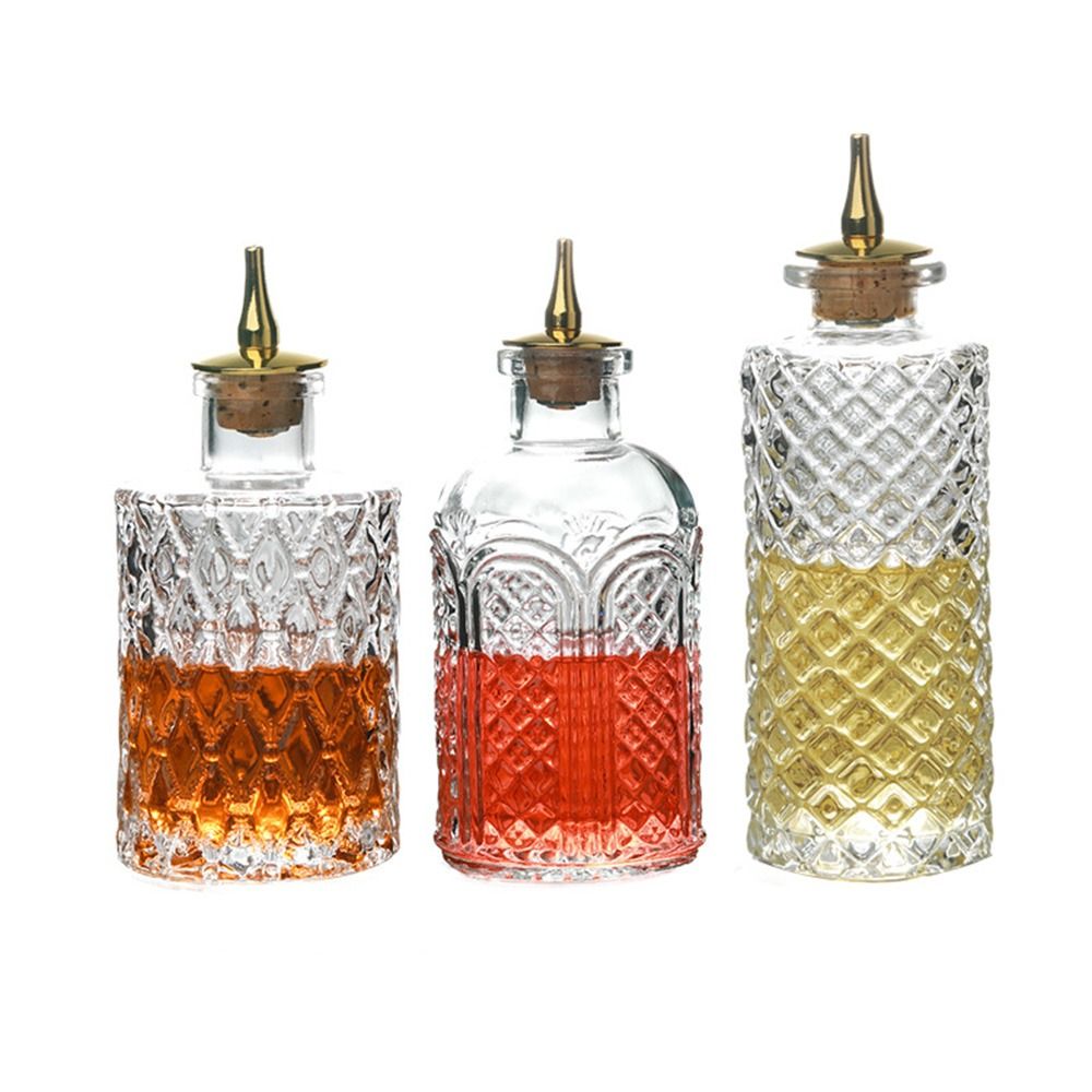 Vintage Bottle of Bitters, Glass Bitter Dispenser Bottle, Multi function Sealing Bartender Bottle Party