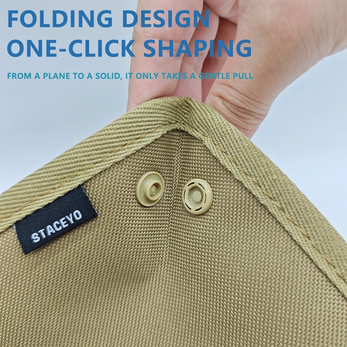 Khaki Foldable Desktop and Camping Storage Tray