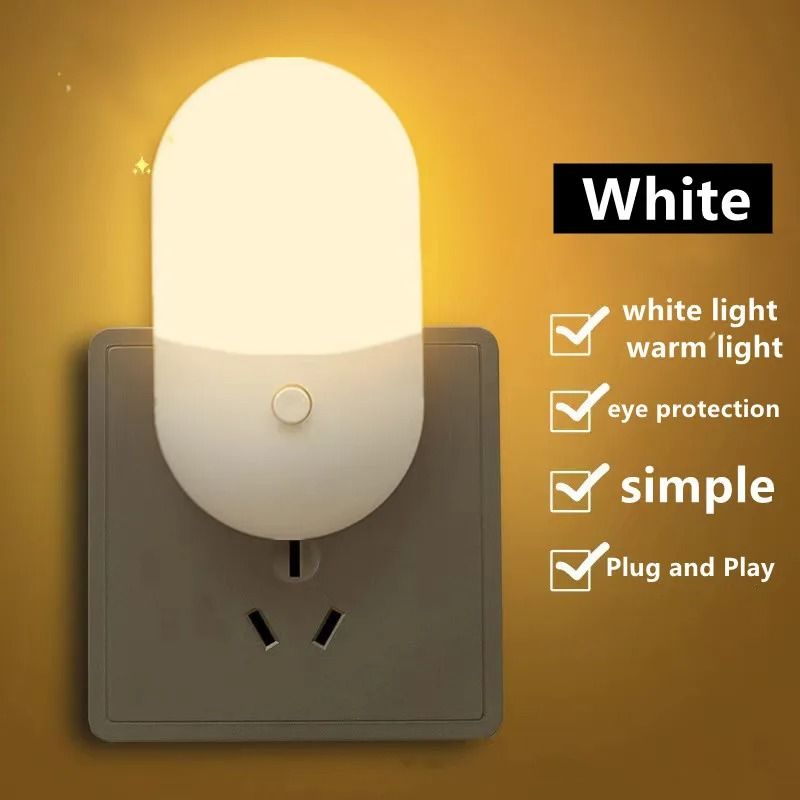 Cute LED Night Light – Compact Plug-In Bedside Lamp