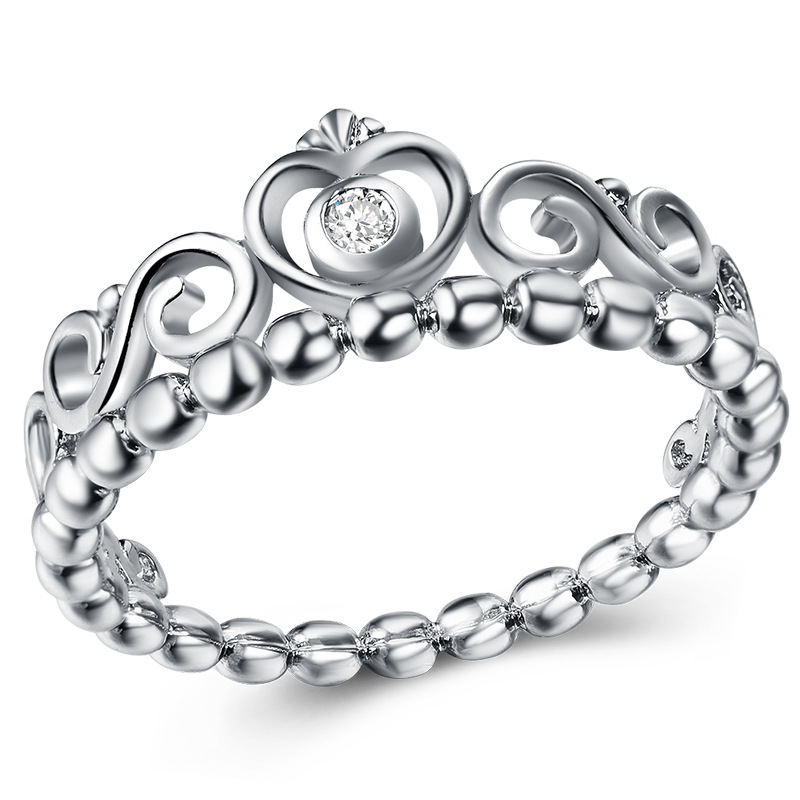 Trendy Crown Design Women Rings Eternity Engagement Wedding Accessories Gold Color Silver Color Jewelry