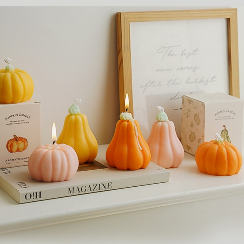 Pumpkin Shaped Scented Candle, Wedding Gifts, Autumn Ornaments for Parties